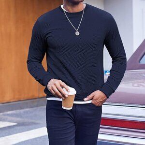 COOFANDY Men's Geometric Lightweight Sweatshirt